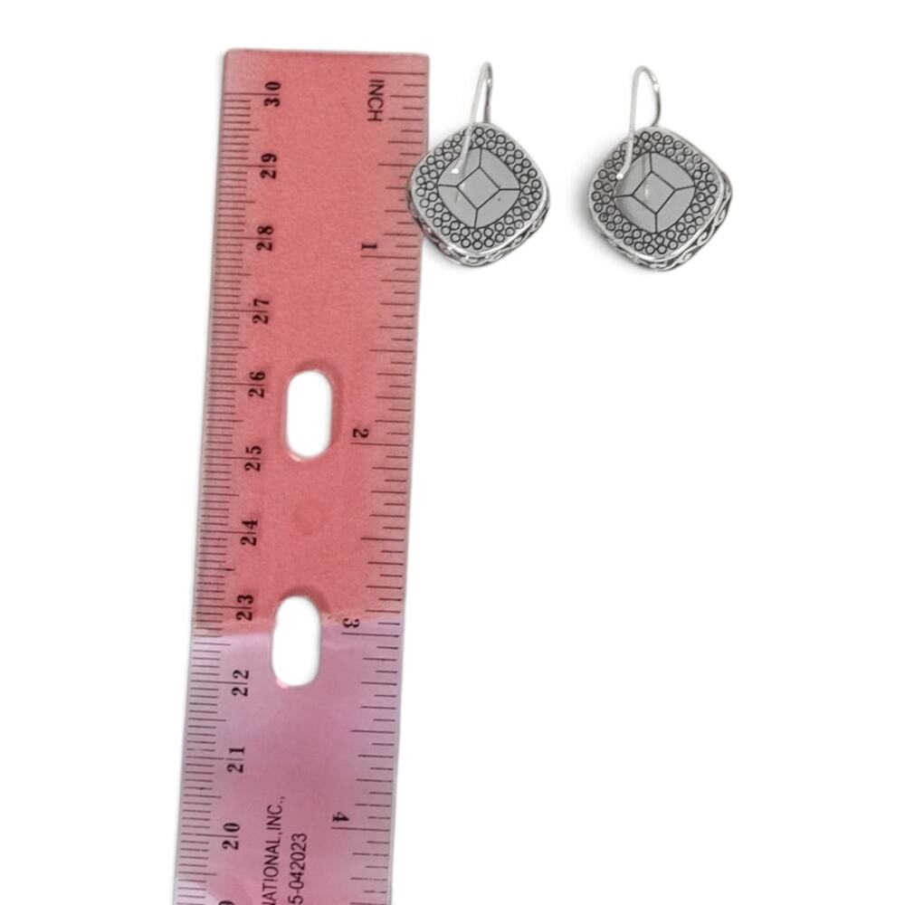 Brighton Venus Rising Peach Crystal Cushion Drop Earrings Silver Retired - Picture 5 of 5